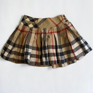 BURBERRY London Girls Nova Check Pleated Skirt Beige Youth Size 10 Authentic